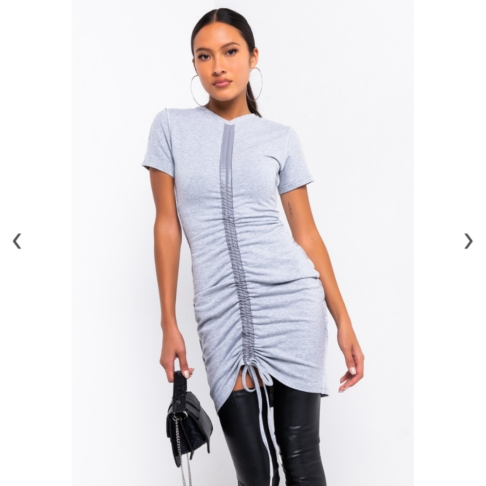 Akira Dress - Edgy Ruched Mini Dress - New